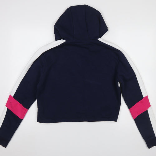 Ellesse Girls Blue White Pink 1/2 Zip Colourblock Hoodie 13-14 Years