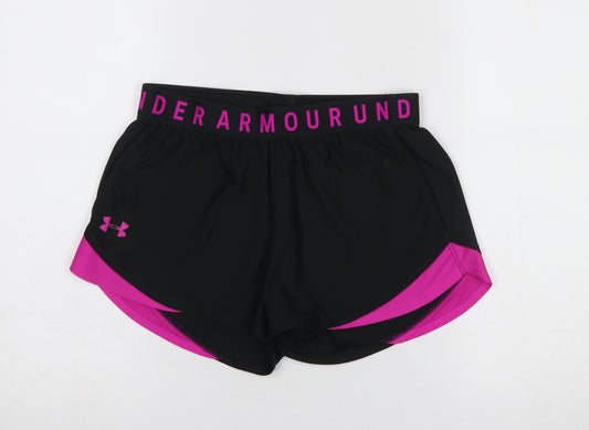 Under Armour Women's Black Pink Small HeatGear Athletic Shorts