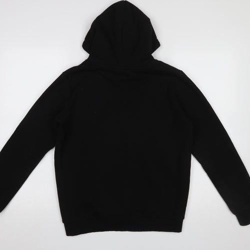 Hype Boys Black Pullover Hoodie 14 Years Cotton Blend Logo Front