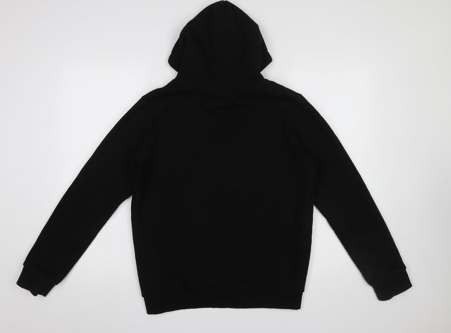 Hype Boys Black Pullover Hoodie 14 Years Cotton Blend Logo Front