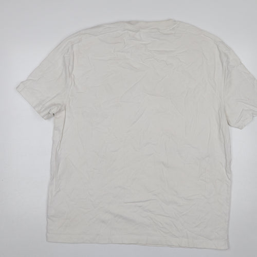 Calvin Klein Jeans Men's White 2XL Cotton Crew Neck Logo T-Shirt