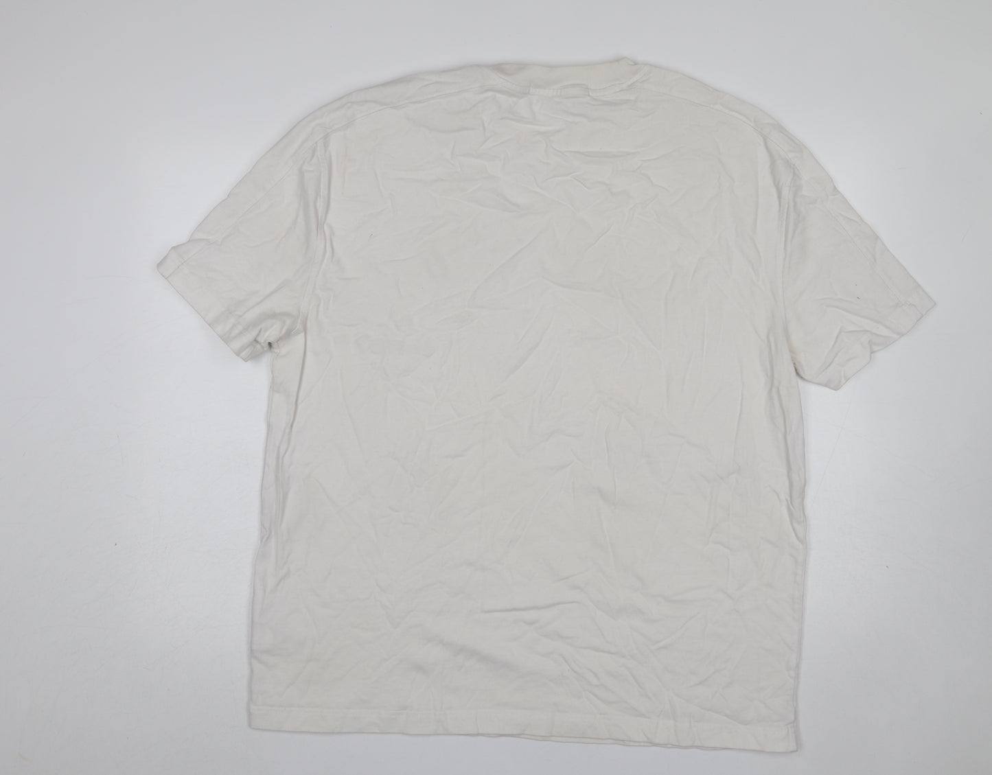 Calvin Klein Jeans Men's White 2XL Cotton Crew Neck Logo T-Shirt