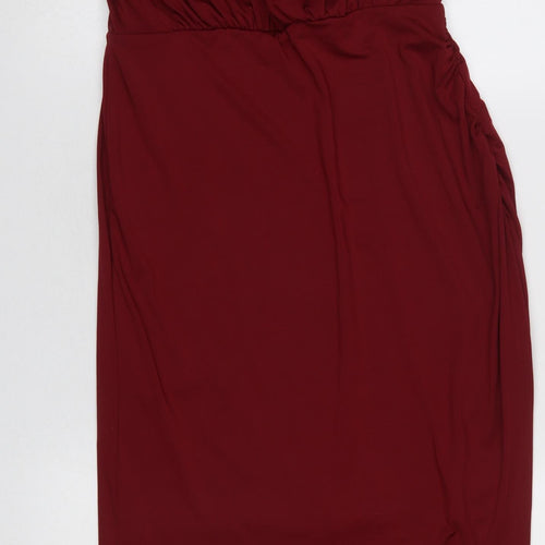 Wild Pony Women's Red Bodycon Sleeveless Knee Length Dress L