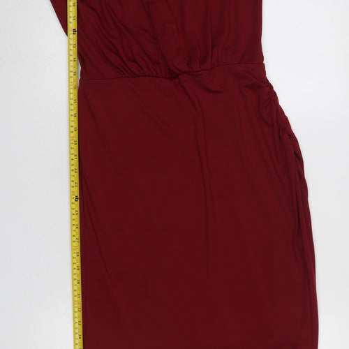 Wild Pony Women's Red Bodycon Sleeveless Knee Length Dress L