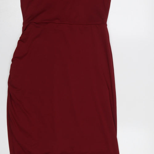 Wild Pony Women's Red Bodycon Sleeveless Knee Length Dress L