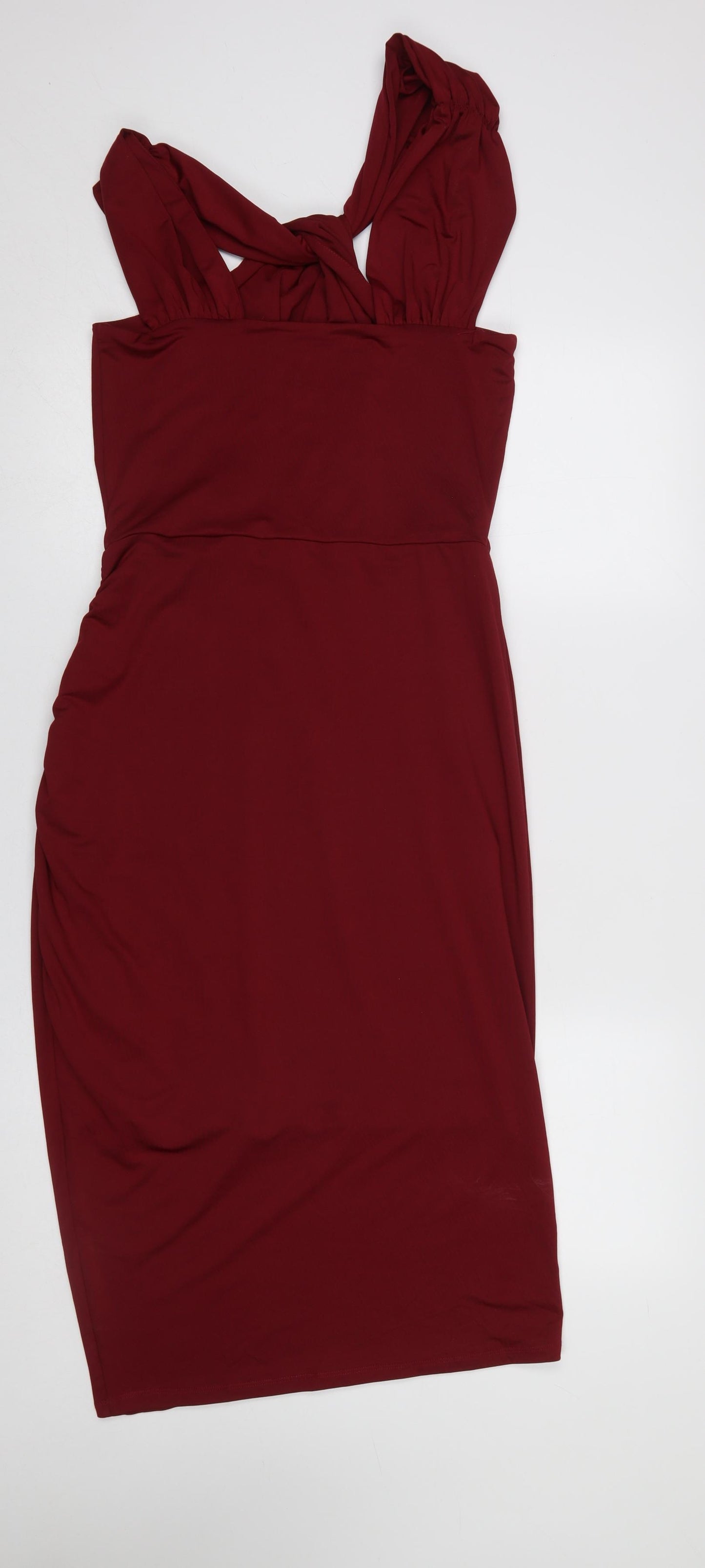 Wild Pony Women's Red Bodycon Sleeveless Knee Length Dress L