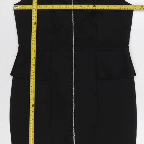 Oasis Women’s Black Size 16 Sleeveless Peplum Zip Pencil Dress
