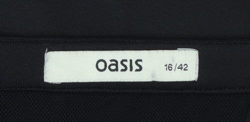Oasis Women’s Black Size 16 Sleeveless Peplum Zip Pencil Dress
