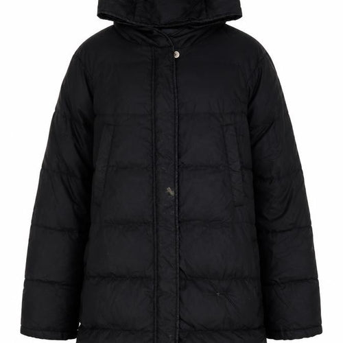 United Colors of Benetton Women’s Black Long Hooded Puffer Coat Size S