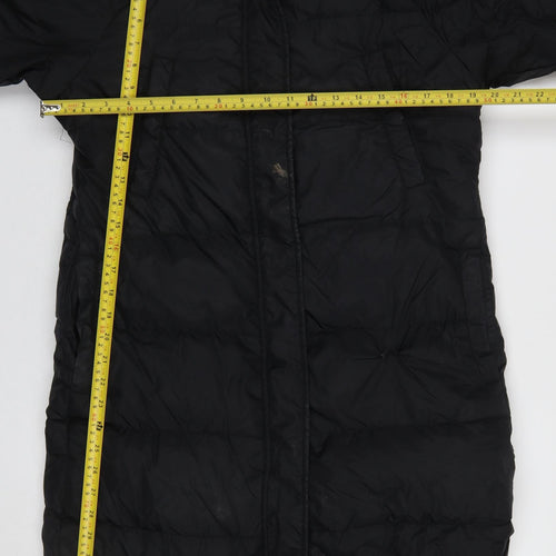 United Colors of Benetton Women’s Black Long Hooded Puffer Coat Size S