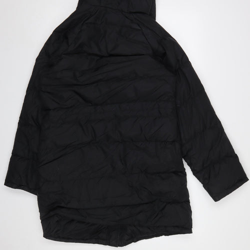 United Colors of Benetton Women’s Black Long Hooded Puffer Coat Size S