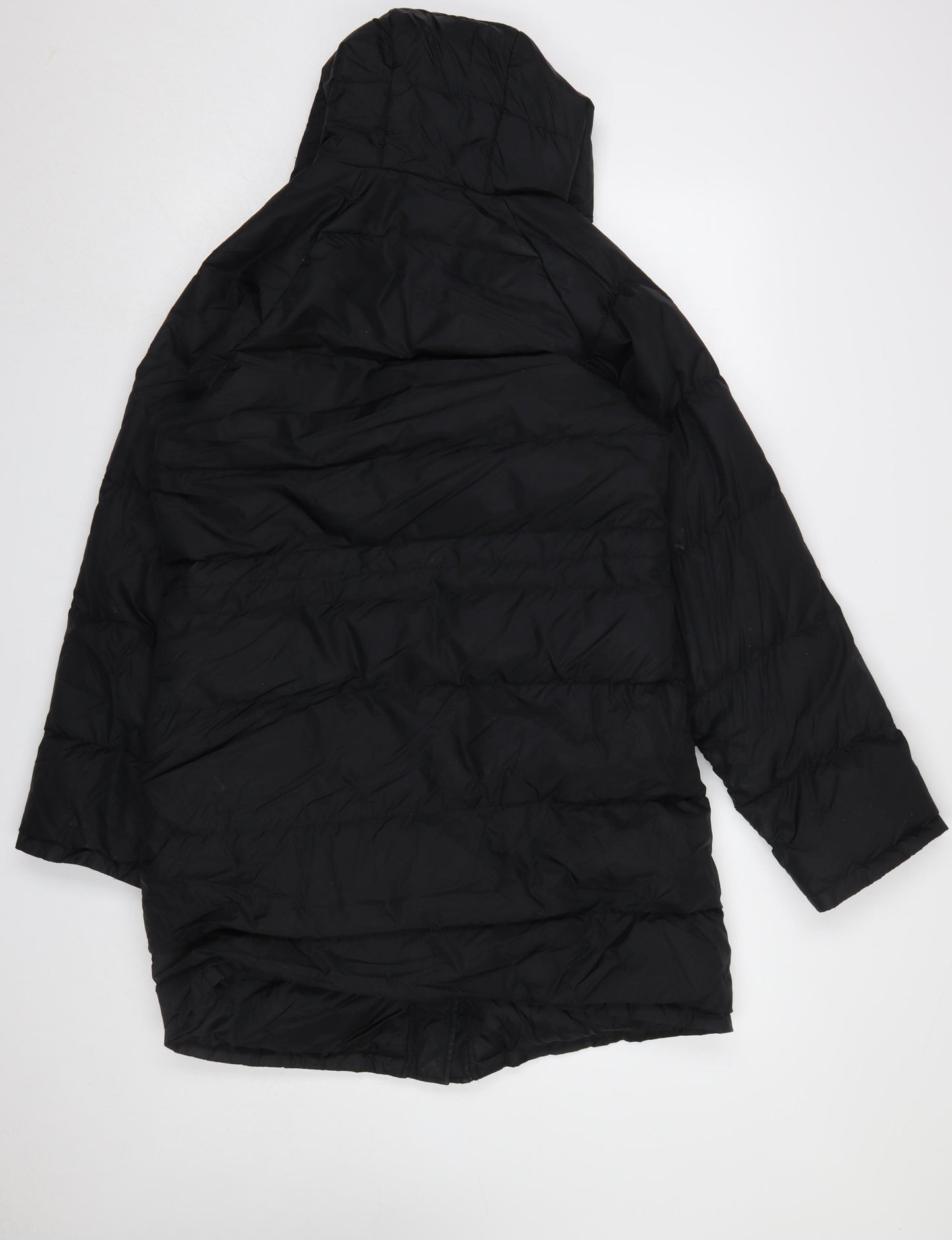United Colors of Benetton Women’s Black Long Hooded Puffer Coat Size S