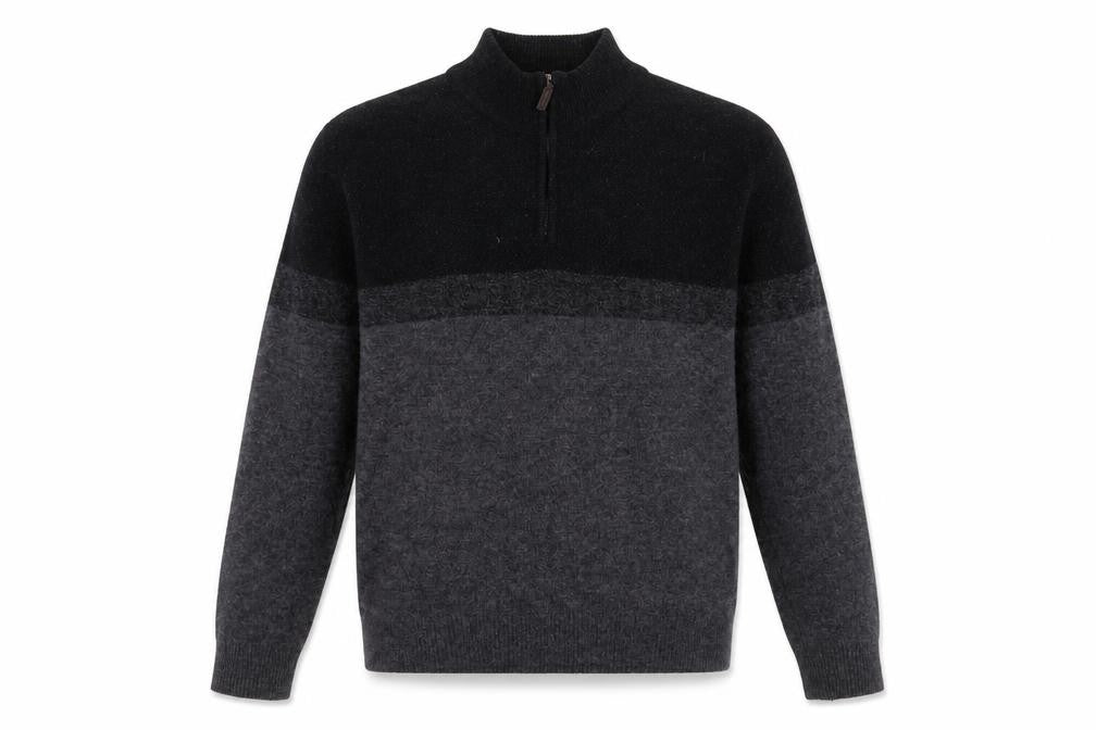Front view of Marks & Spencer Men's Grey Wool Half Zip Jumper Medium