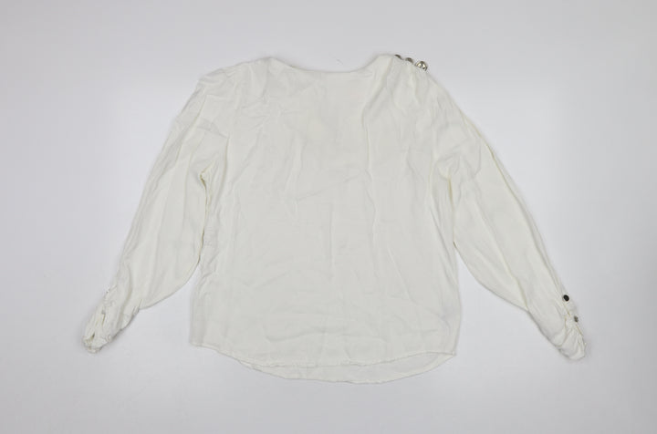 Savida Women Ivory Long Sleeve Viscose Blouse Size 12