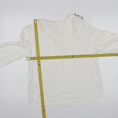 Savida Women Ivory Long Sleeve Viscose Blouse Size 12