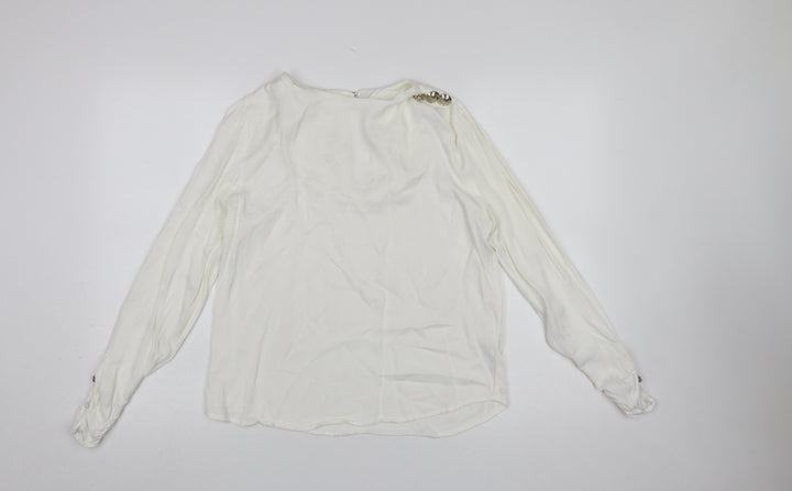 Savida Women Ivory Long Sleeve Viscose Blouse Size 12