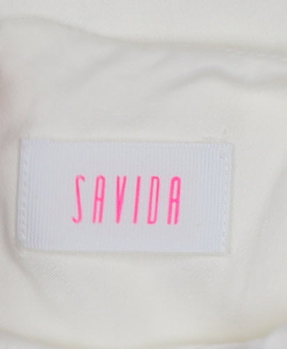 Savida Women Ivory Long Sleeve Viscose Blouse Size 12