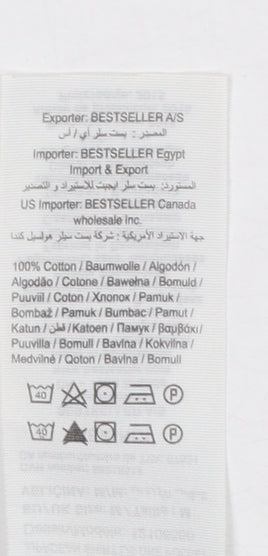 Jack & Jones Men's Blue Geometric Button-Down Cotton Shirt Medium