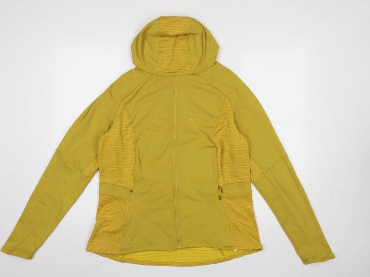 Decathlon Women Yellow Full Zip Hooded Sweatshirt XL