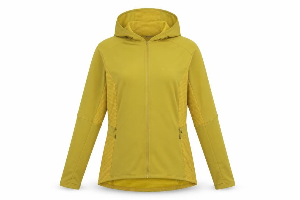 Decathlon Women Yellow Full Zip Hooded Sweatshirt XL