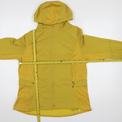 Decathlon Women Yellow Full Zip Hooded Sweatshirt XL