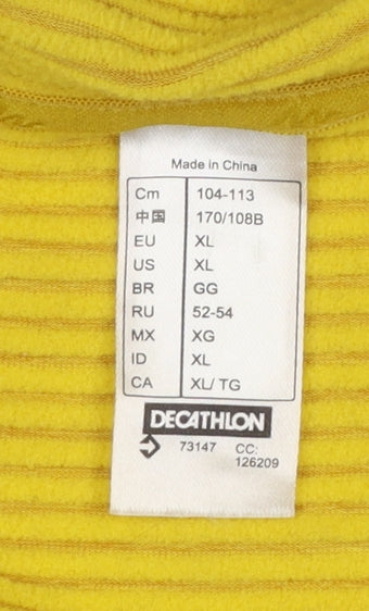 Decathlon Women Yellow Full Zip Hooded Sweatshirt XL