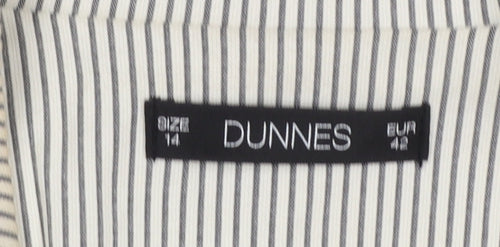Dunnes Women Beige Pinstripe Single Breasted Blazer Size 14