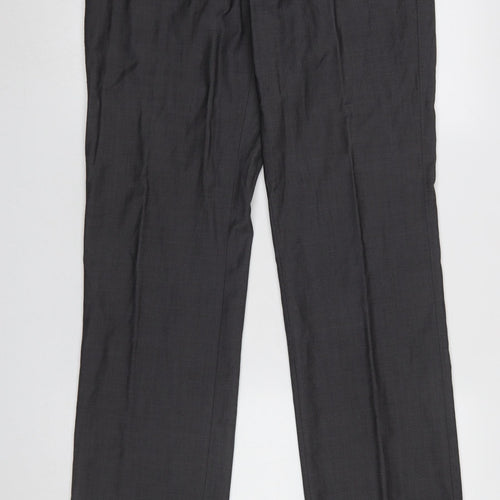 Lost Boys Men's Black Wool Blend Dress Trousers 34L Classic Fit