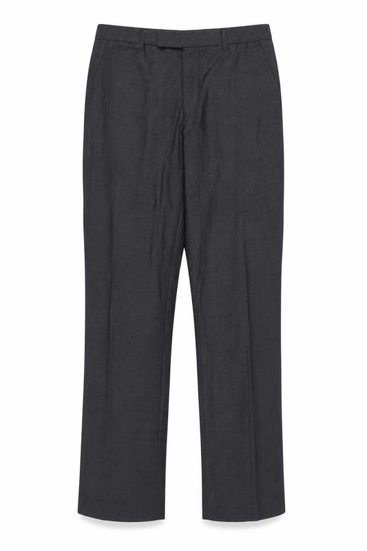 Front view of Lost boys’ men's black wool blend dress trousers 34l classic fit