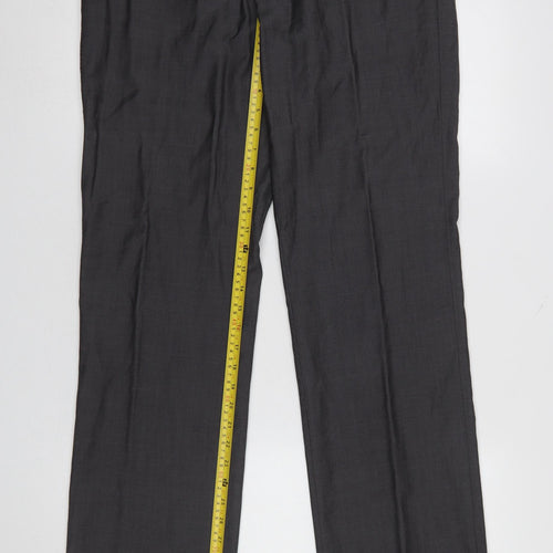Lost Boys Men's Black Wool Blend Dress Trousers 34L Classic Fit