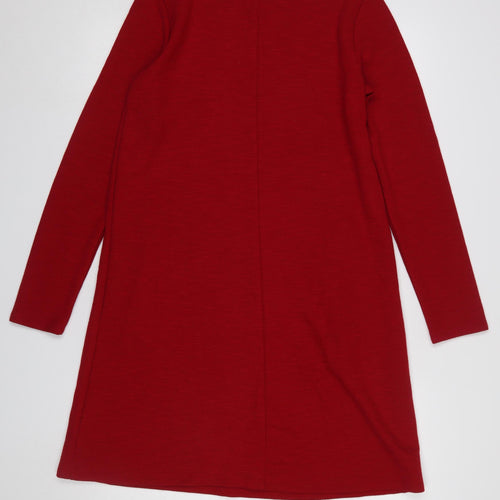 GAP Women’s Red Shift Knit Dress Size M Long Sleeve Zip Detail