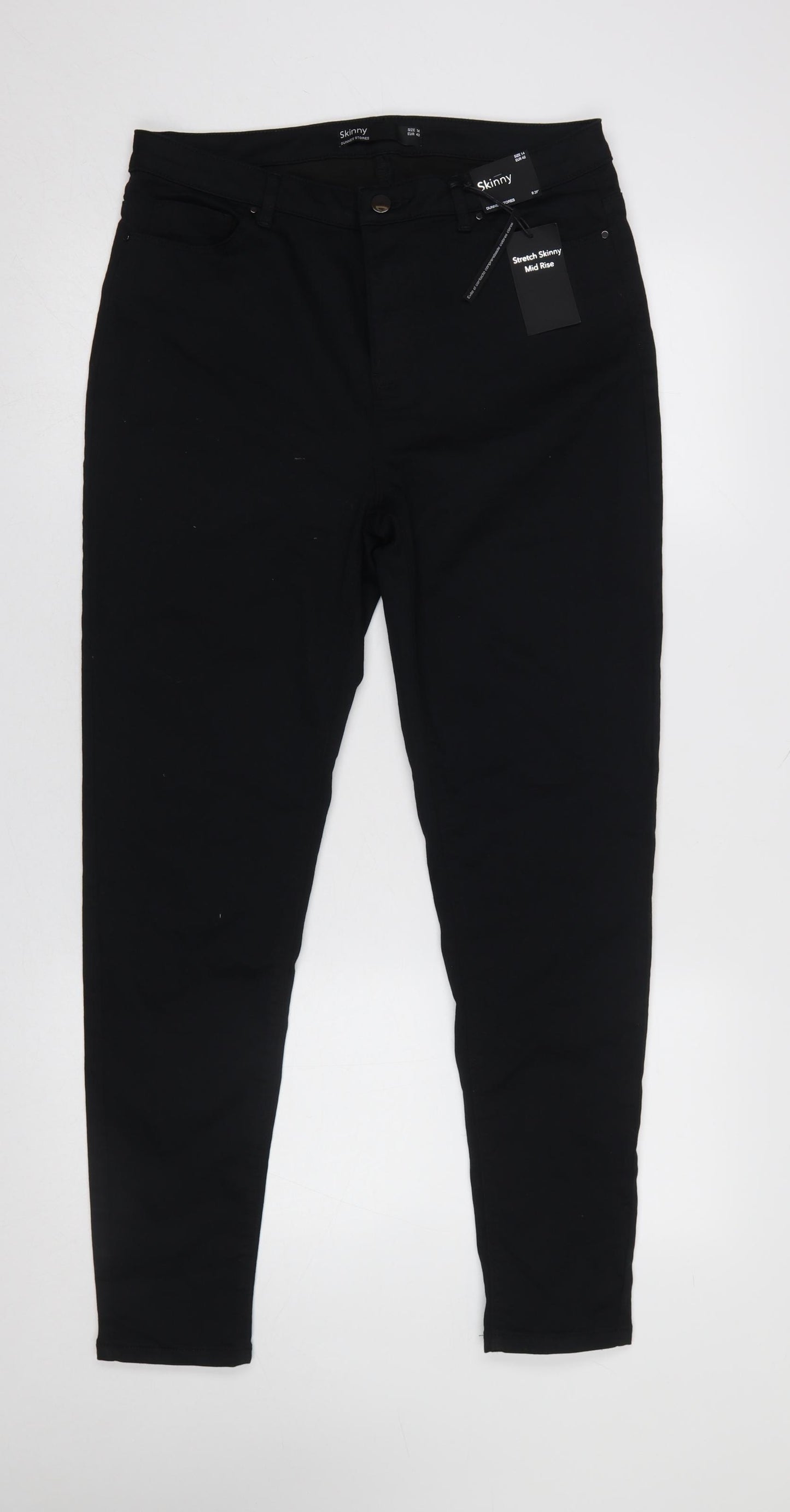 Dunnes Stores Women Black Size 14 Skinny Mid Rise Stretch Jeans