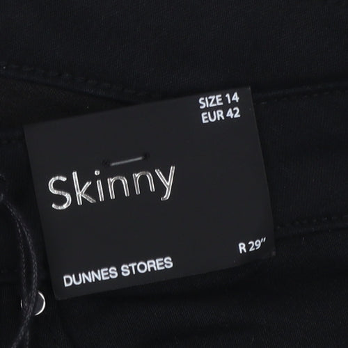 Dunnes Stores Women Black Size 14 Skinny Mid Rise Stretch Jeans