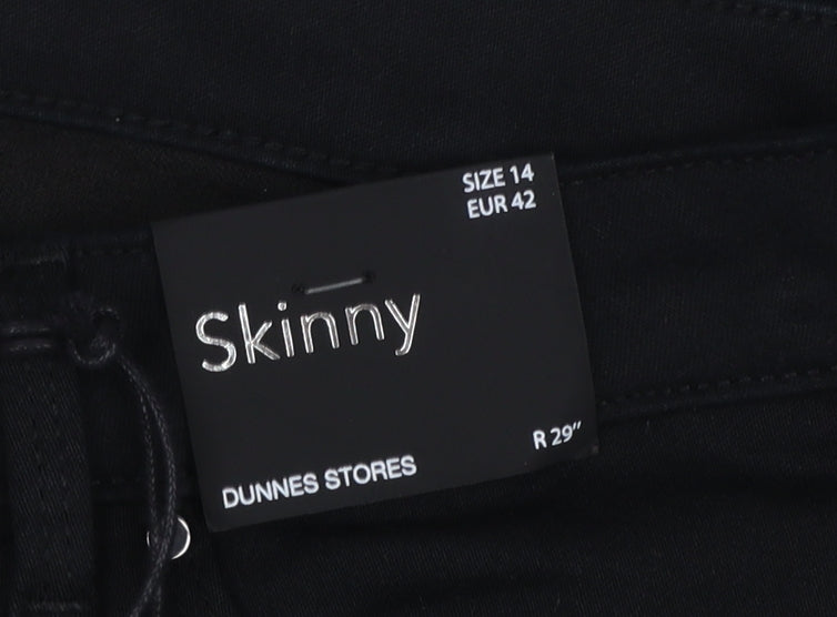 Dunnes Stores Women Black Size 14 Skinny Mid Rise Stretch Jeans