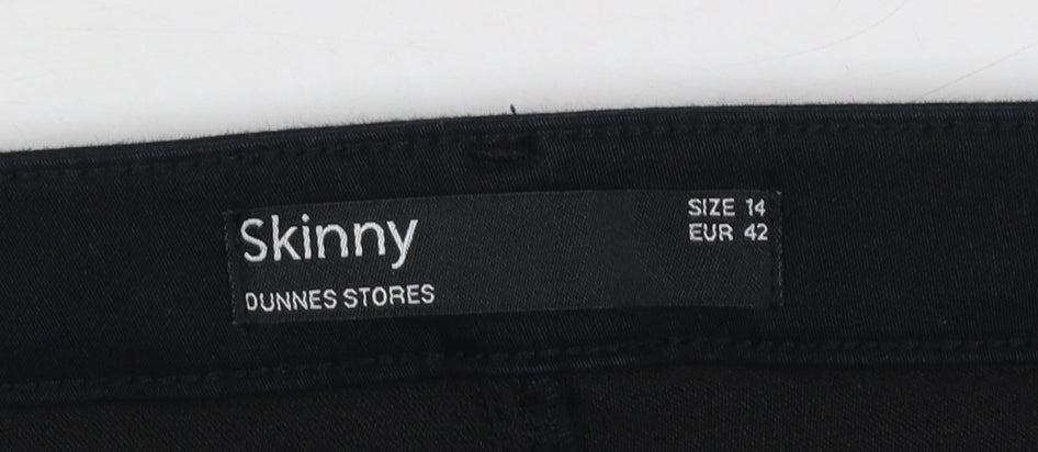 Dunnes Stores Women Black Size 14 Skinny Mid Rise Stretch Jeans