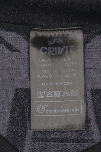 Crivit Women's Black Long Sleeve Seamless Performance Top Size 16/18