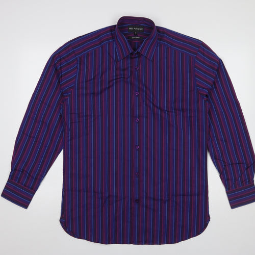 Marks and Spencer Autograph Men’s Purple Striped Cotton Shirt 15 M