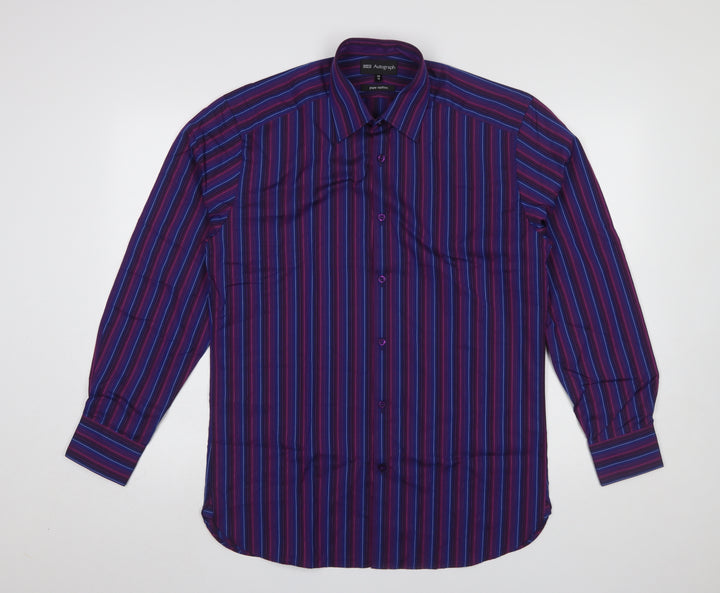 Marks and Spencer Autograph Men’s Purple Striped Cotton Shirt 15 M