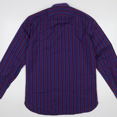 Marks and Spencer Autograph Men’s Purple Striped Cotton Shirt 15 M