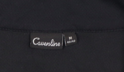 Cavenline Women Black 1/4 Zip Polyester Fleece Pullover M