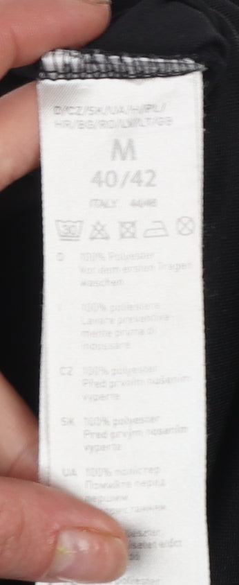 Cavenline Women Black 1/4 Zip Polyester Fleece Pullover M