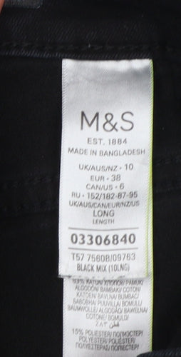 Marks and Spencer Women’s Black Skinny Stretch Jeans Size 10 Tall