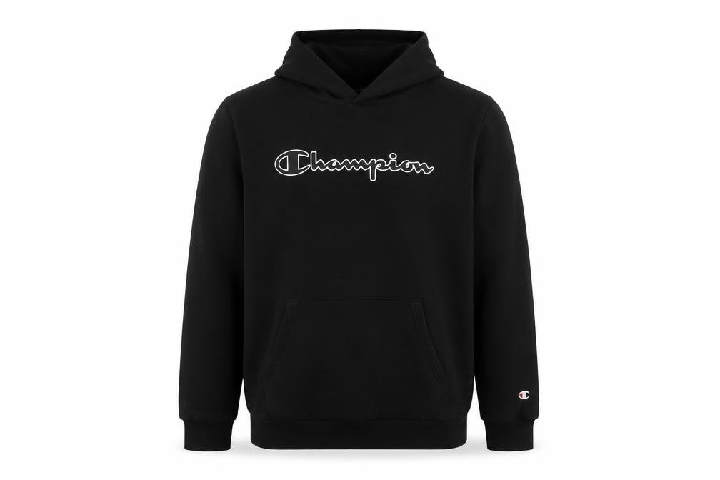 Champion Boys Black Pullover Hoodie X-Large 13-14 Years Cotton Blend Logo