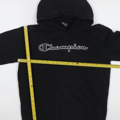 Champion Boys Black Pullover Hoodie X-Large 13-14 Years Cotton Blend Logo