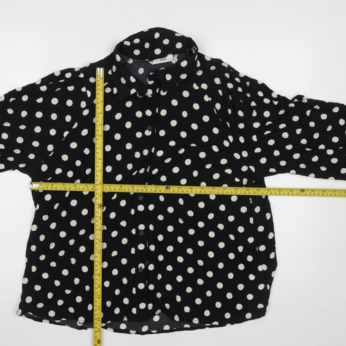 Noa Noa Women’s Black Polka Dot Viscose Blouse Size 12 Long Sleeve