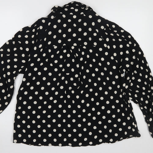 Noa Noa Women’s Black Polka Dot Viscose Blouse Size 12 Long Sleeve