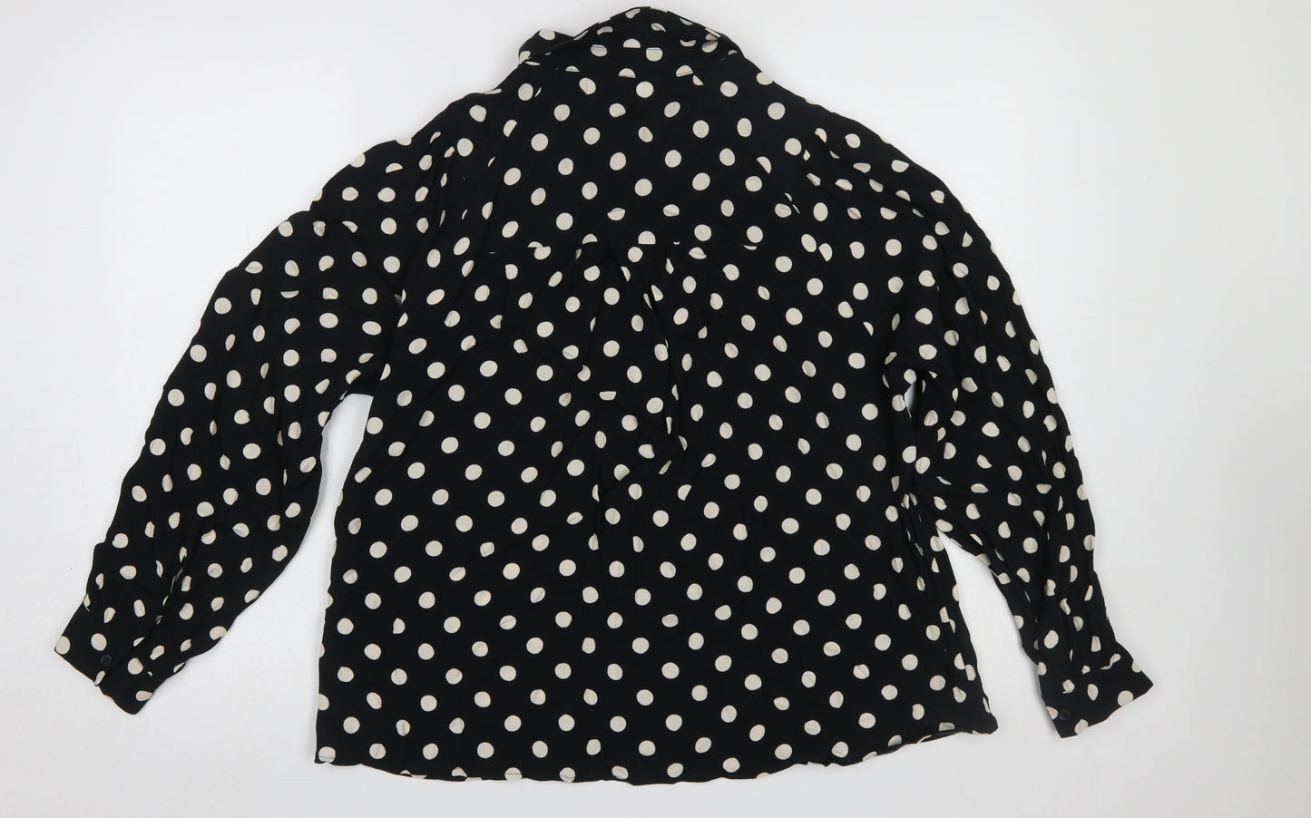 Noa Noa Women’s Black Polka Dot Viscose Blouse Size 12 Long Sleeve