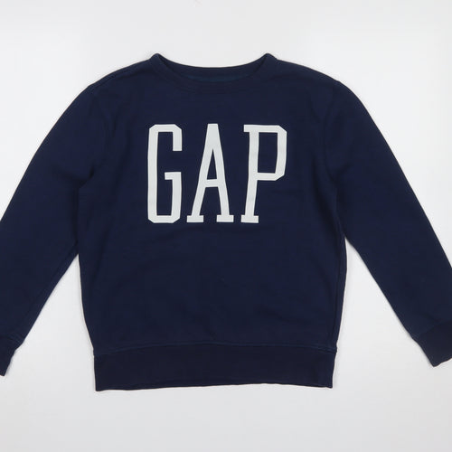 GAP Kids Girls Blue Logo Pullover Sweatshirt Size 10-11 Years
