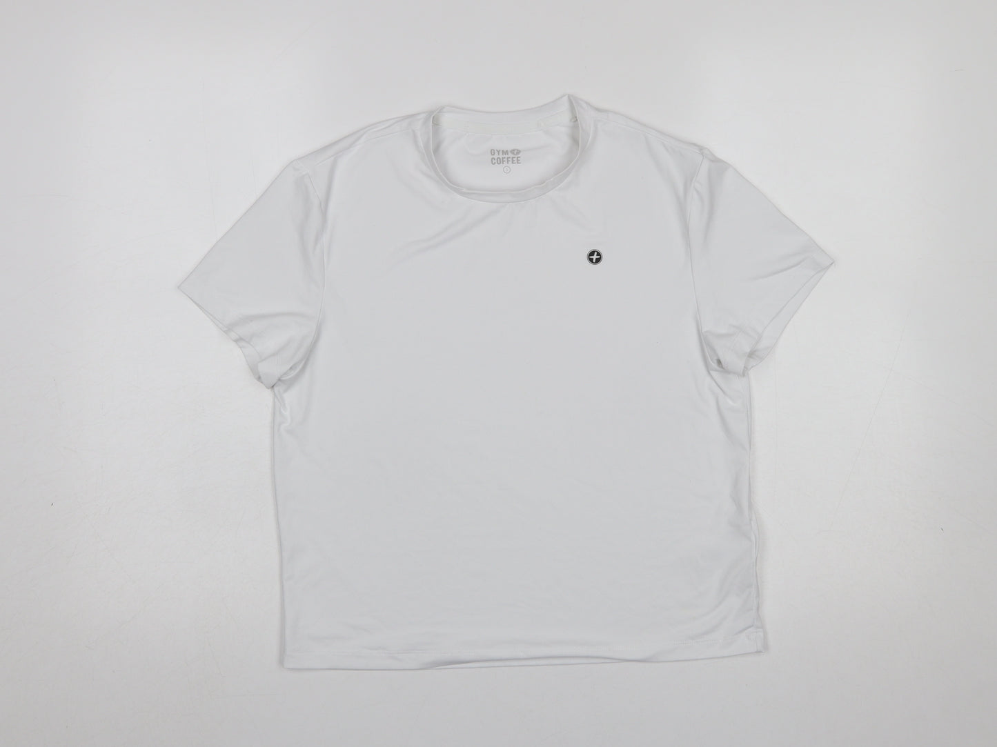 Gym+Coffee Women White S Short Sleeve Active T-Shirt