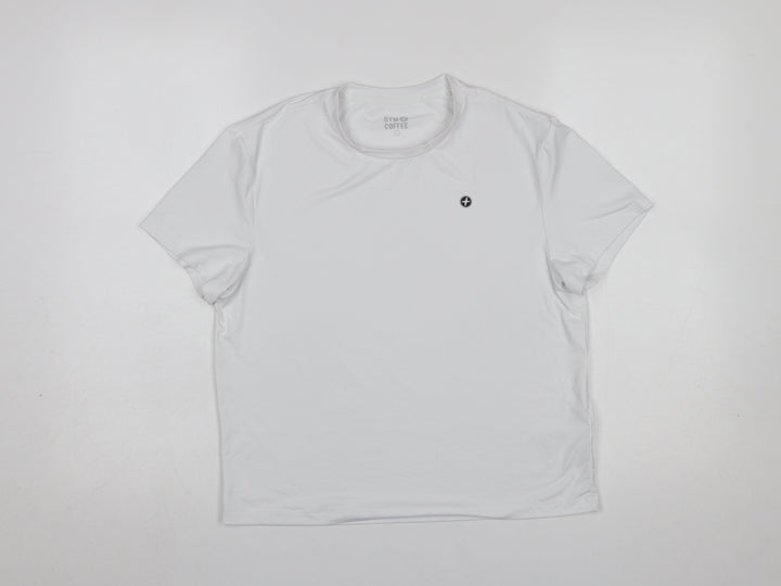 Gym+Coffee Women White S Short Sleeve Active T-Shirt